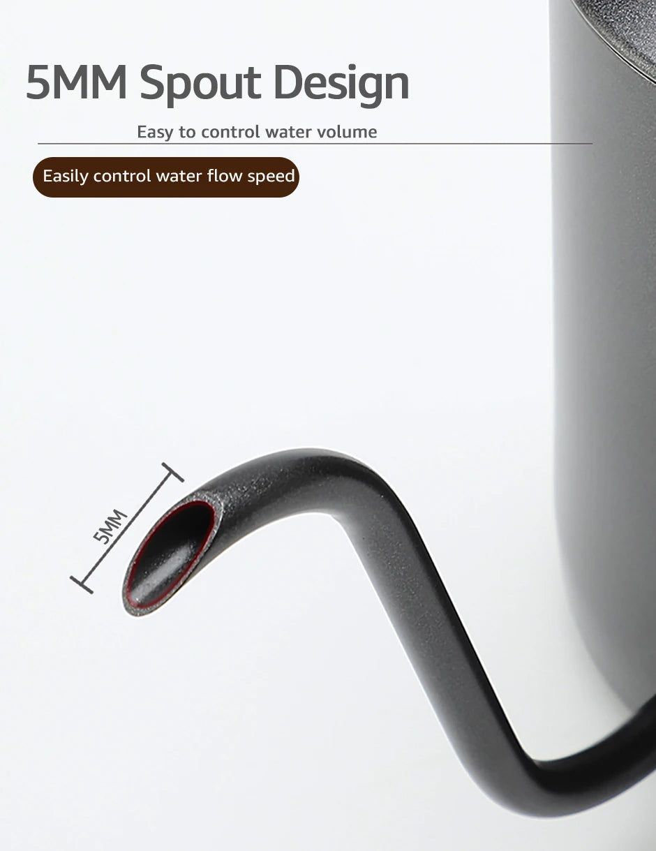 Gooseneck pour over kettle handle grip ergonomic design