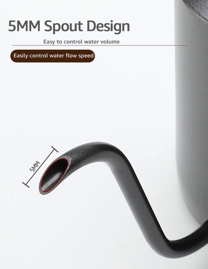 Gooseneck pour over kettle handle grip ergonomic design