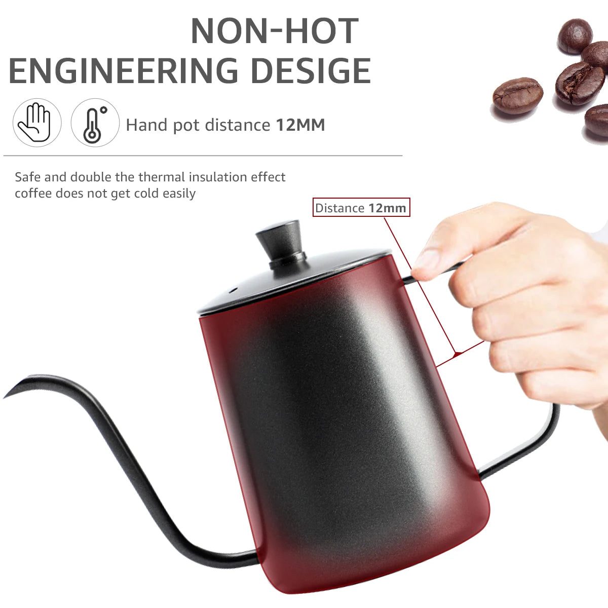 Pour over coffee kettle 350ml compact size stainless steel